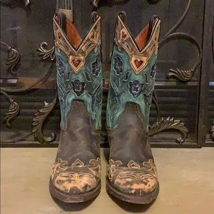 Dan Post Vintage Blue Bird Western Boots 7.5